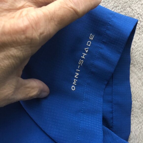 Columbia Mens Fishing Shirt Large Short Sleeve Blue Button Up Vented Outdoors - Picture 11 of 16